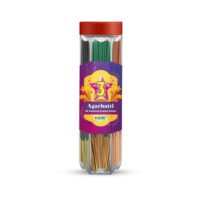 Giri Three Star Incense Sticks - 90 Sticks | 3 Star Agarbathi/ /8zaAgarbatti for Pooja