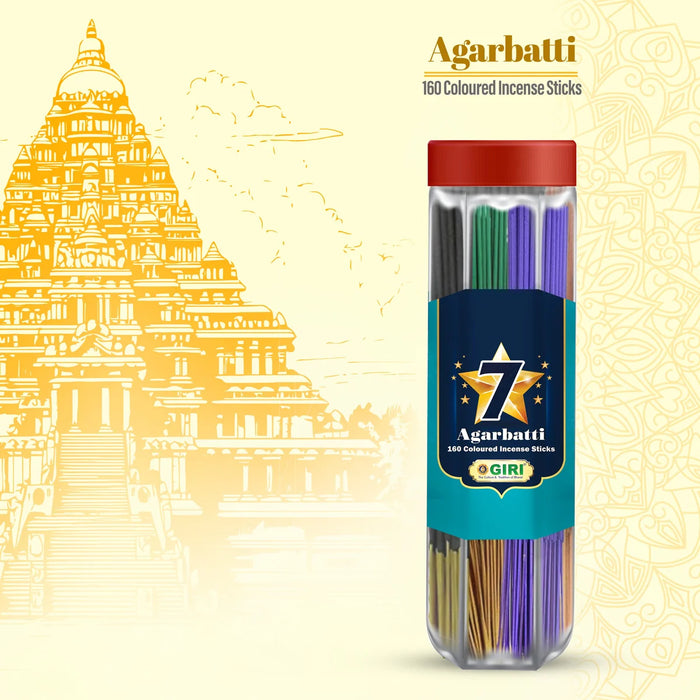 Giri Seven Star Incense Sticks - 140 Sticks | 7 Star Agarbatti/ Agarbathi for Pooja