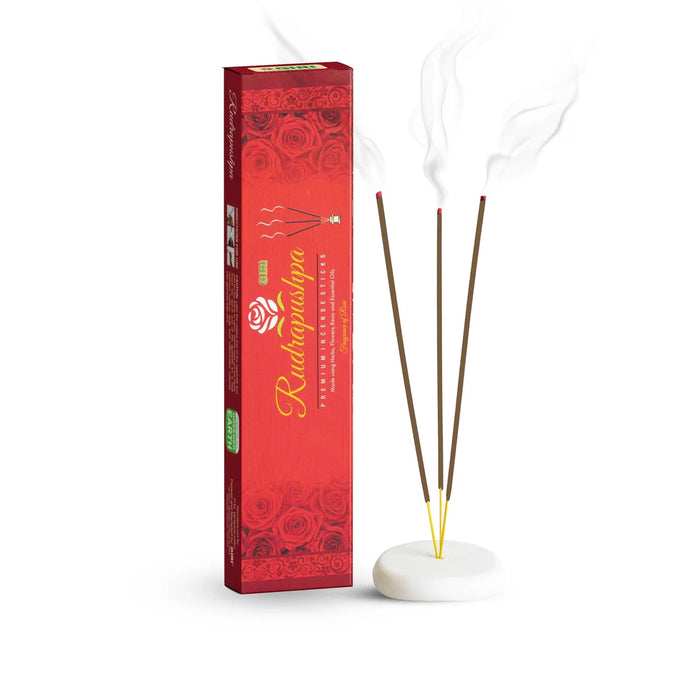 Giri Rudrapushpa Premium Incense Sticks - 50 Gms | Rose Fragrance Agarbatti/ Agarbathi for Pooja