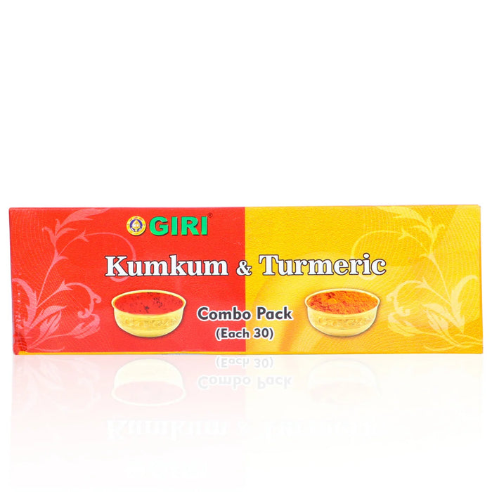 Giri Turmeric Kumkum Set - 30 Pcs | Thamboola Gift/ Haldi/ Kungumam/ Yellow, Red Colour