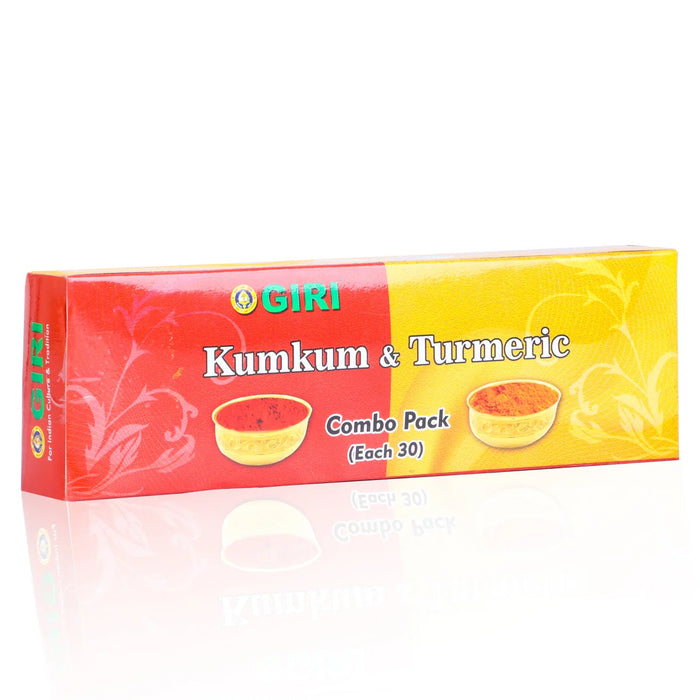 Giri Turmeric Kumkum Set - 30 Pcs | Thamboola Gift/ Haldi/ Kungumam/ Yellow, Red Colour