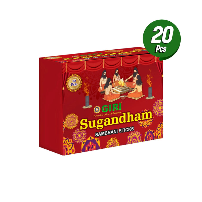 Sugandham Dhoop Sticks - 20 Pcs | Sambirani/ Dhup Batti/ Guggal for Pooja