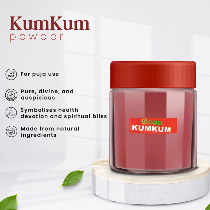 Giri Kumkum - 50 Gms | Tilak/ Sindoor/ Dark Red Colour/ Kumkuma for Pooja