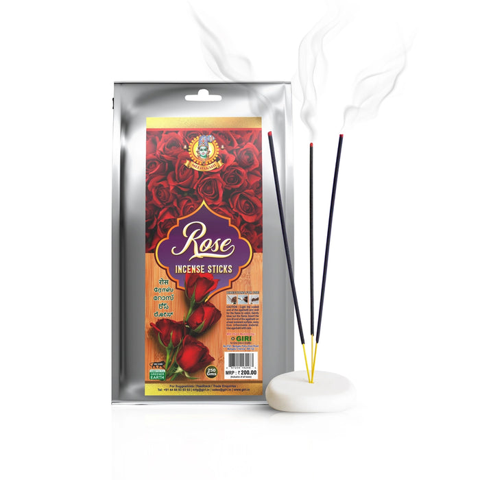 Giri Rose Incense Sticks - 250 Gms | Nature Fragrance Agarbatti/ Agarbathi for Pooja