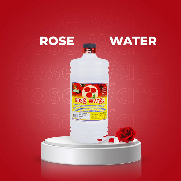 Giri Rose Water - 1000 Ml | Gulab Rose Water/ Paneer for Pooja