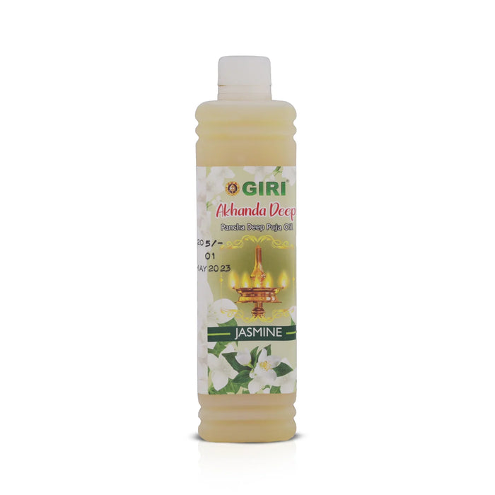 Giri Akhanda Pancha Deep Jasmine Puja Oil - 500 Ml | Vilakku Oil/ Diya Oil/ Lamp Oil for Pooja