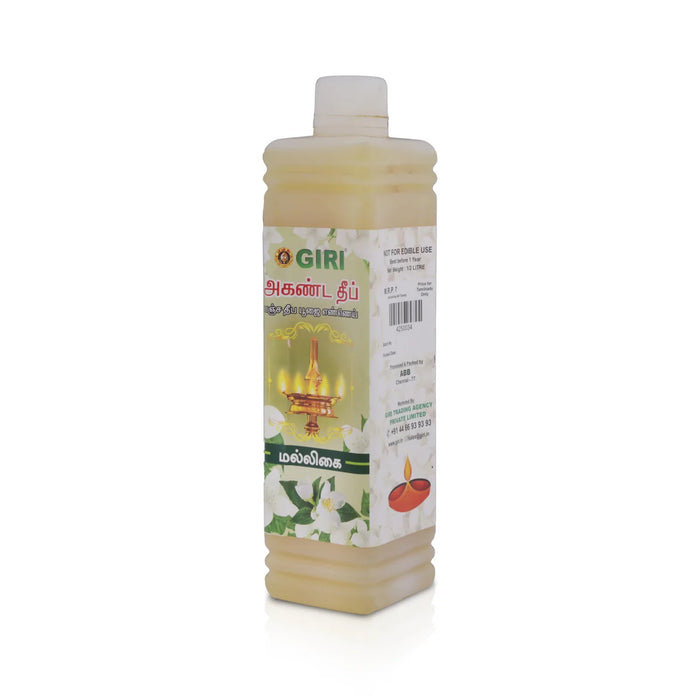 Giri Akhanda Pancha Deep Jasmine Puja Oil - 500 Ml | Vilakku Oil/ Diya Oil/ Lamp Oil for Pooja