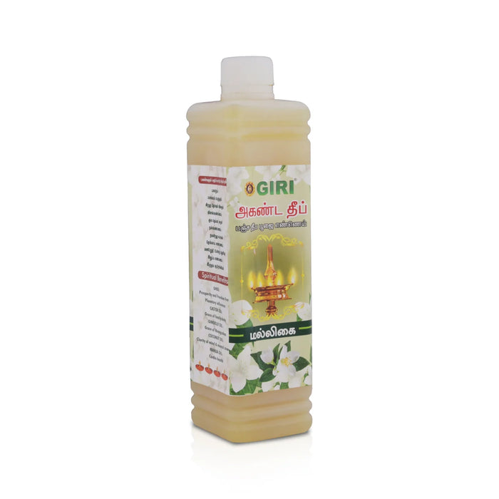 Giri Akhanda Pancha Deep Jasmine Puja Oil - 500 Ml | Vilakku Oil/ Diya Oil/ Lamp Oil for Pooja