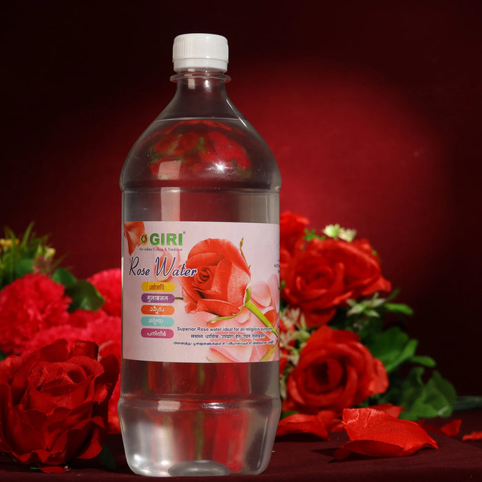 Giri Rose Water - 1 Ltr | Rose Fragrance/ Gulab Jal/ Gulab Water/ Paneer for Pooja