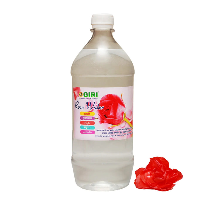 Giri Rose Water - 1 Ltr | Rose Fragrance/ Gulab Jal/ Gulab Water/ Paneer for Pooja