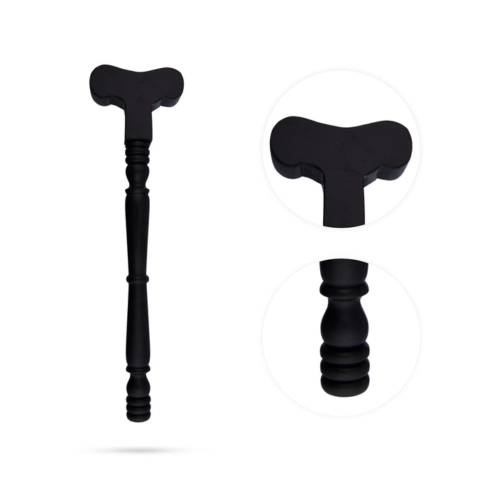 Yoga Danda Stick - 15 x 3.5 Inches | Ebony Danda Yoga/ Karungali Yogathandam for Meditation