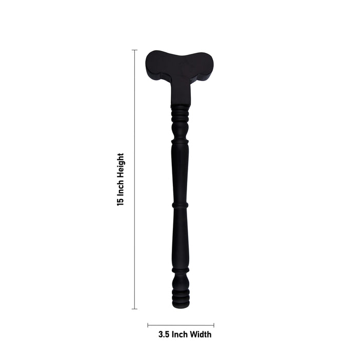 Yoga Danda Stick - 15 x 3.5 Inches | Ebony Danda Yoga/ Karungali Yogathandam for Meditation