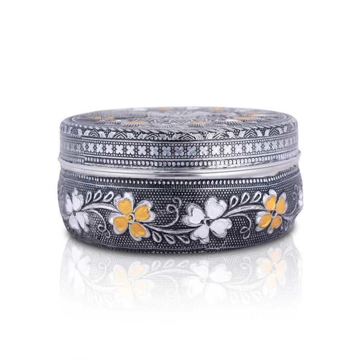 Meenakari Design Pooja Box With Lid- 2 X 4 Inches | Decorative Storage Box/ Jewellery Box/ Puja Box For Kumkum