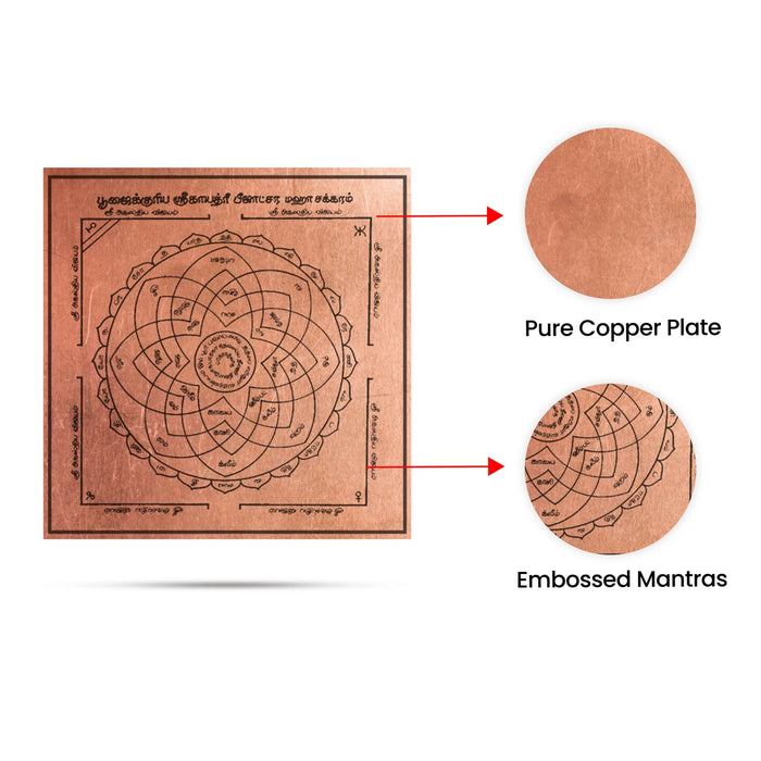 Sri Gayatri Yantra - 3 x 3 Inches | Tamil/ Shri Gayatri Yantra/ Copper Yantra for Pooja