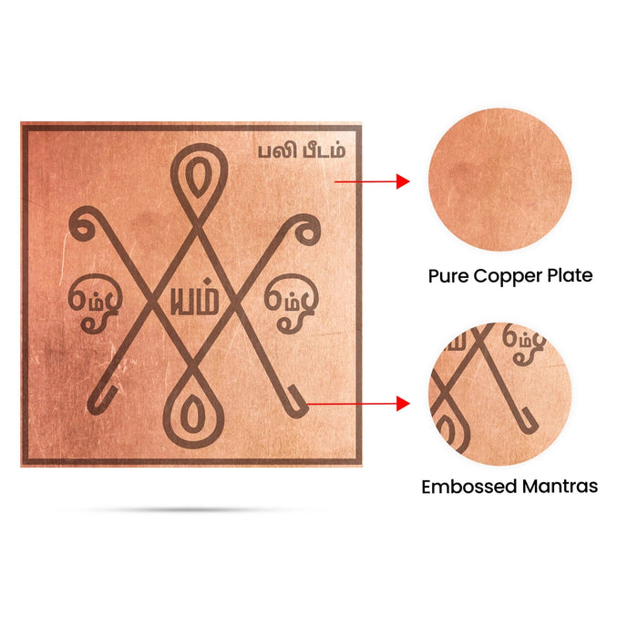 Balipeedam Yantra - 1 x 1 Inch | Engraved Copper Yantra/ Tamil Balipeedam Yantram for Pooja