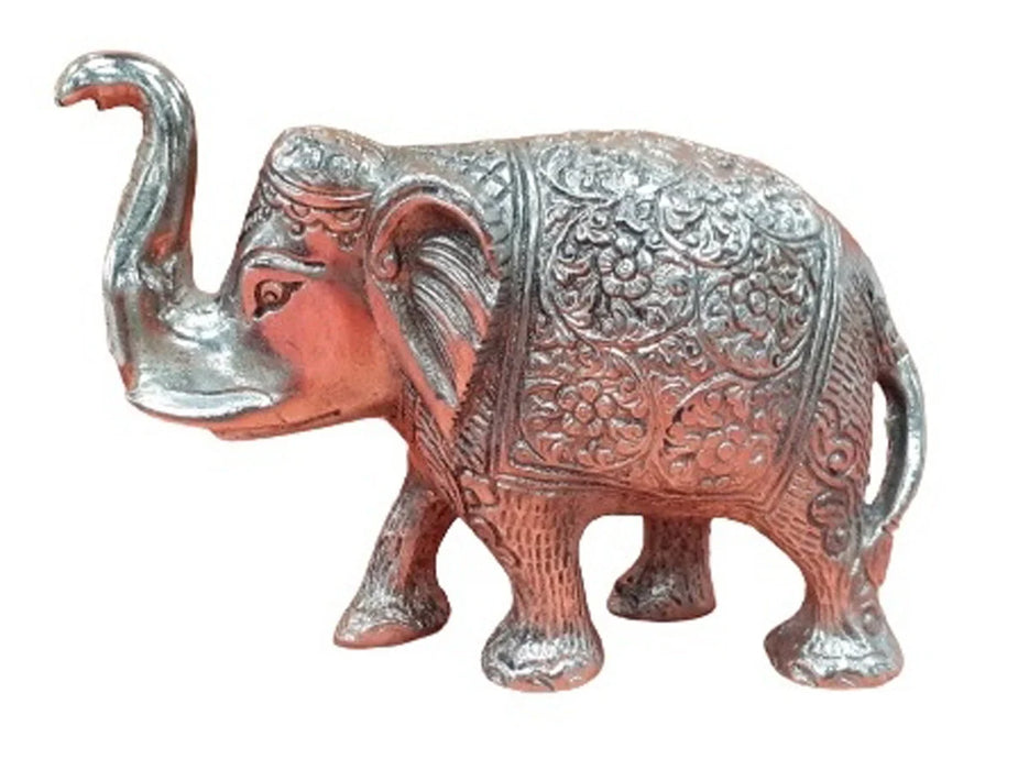 Elephant Statue | Aluminium Idol/ Silver Polish Elephant Figurine for Pooja/ 540 Gms Approx