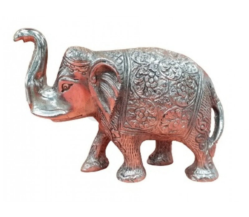 Elephant Statue | Aluminium Idol/ Silver Polish Elephant Figurine for Pooja/ 540 Gms Approx