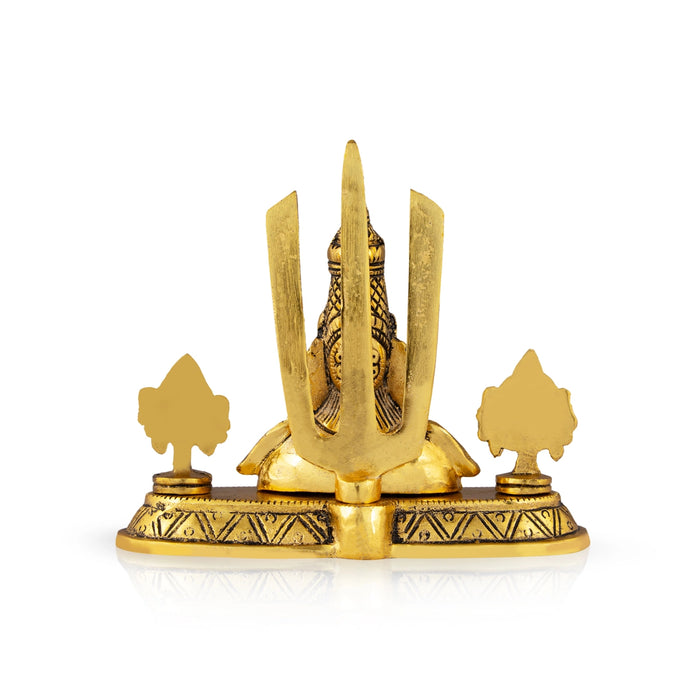 Balaji Murti With Namam Shankh Chakram - 6 x 7 Inches | Gold Polish & Aluminium Vishnu Sangu Chakram for Home