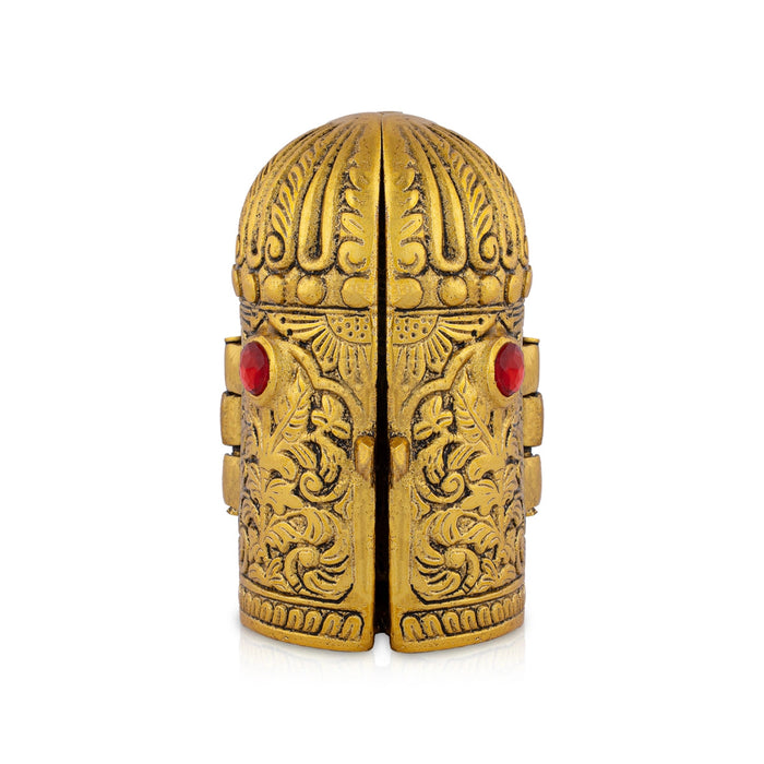 Metal Laxmi Ganesh Saraswati Murti With Closing Type Box - 5 x 7 Inches | Gold Polish Laxmi Ganesh Saraswati Idol