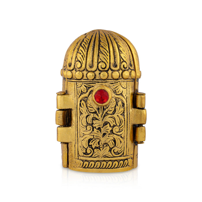 Metal Laxmi Ganesh Saraswati Murti With Closing Type Box - 5 x 7 Inches | Gold Polish Laxmi Ganesh Saraswati Idol