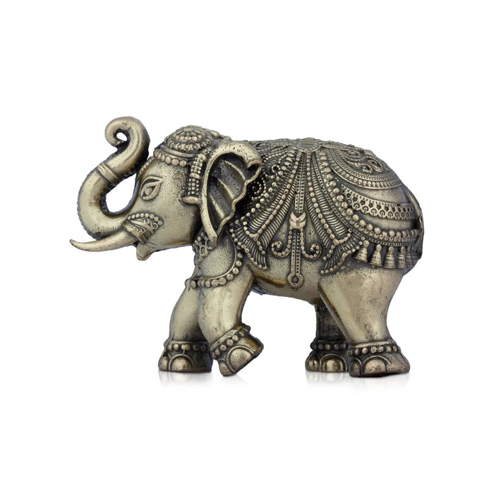 Trunk Up Elephant Statue - 2 x 2.5 Inches | Brass Idol/ Elephant Figurines/ Elephant Sculpture for Home