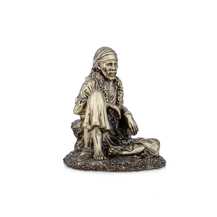 Saibaba Statue - 2 x 1.75 Inches | Saibaba Sitting idol/ Brass Idol/ Sai Baba Vigraham for Pooja