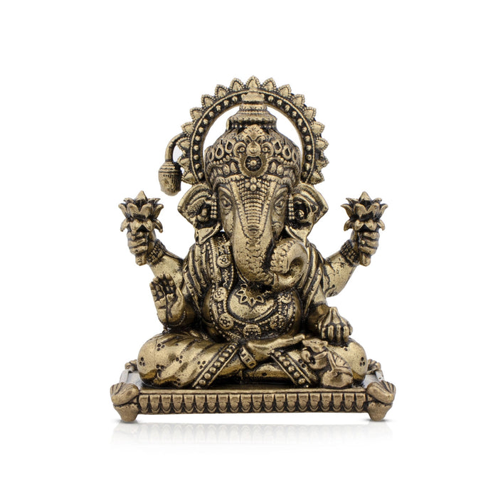 Ganesha Murti Statue - 2 x 1.75 Inches | Brass Idol/ Vinayaka Idol for Pooja