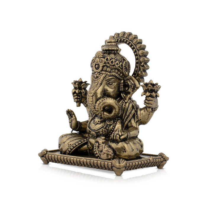 Ganesha Murti Statue - 2 x 1.75 Inches | Brass Idol/ Vinayaka Idol for Pooja