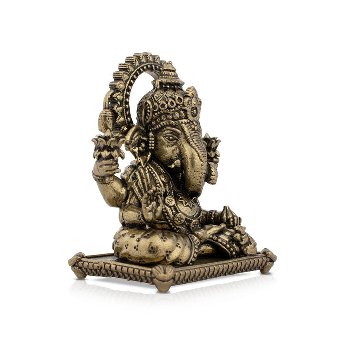 Ganesha Murti Statue - 2 x 1.75 Inches | Brass Idol/ Vinayaka Idol for Pooja