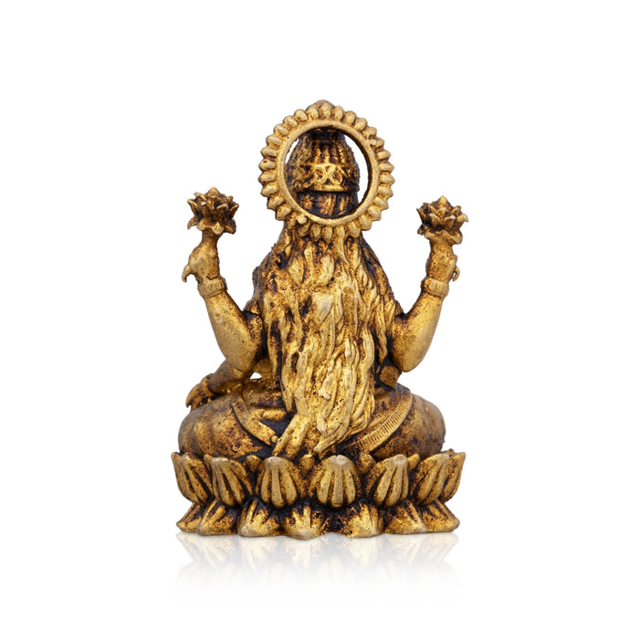Lakshmi Sitting On Lotus Base Murti - 1.25 x 0.75 Inches | Brass Statue / Laxmi Devi Idol For Home