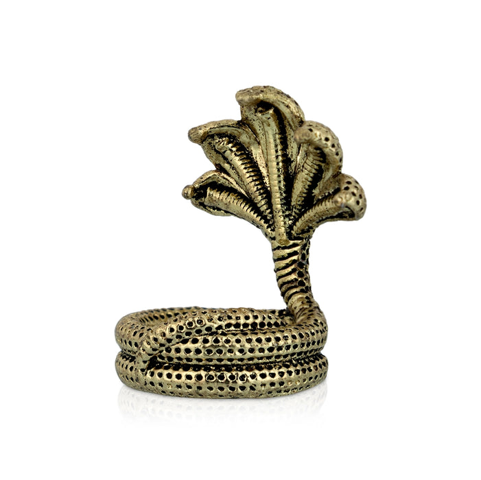 Panchmukhi Sheshnag Murti - 1 x 0.75 Inches | Brass Idol/ Nagam Figurine/ Snake Statue For Pooja