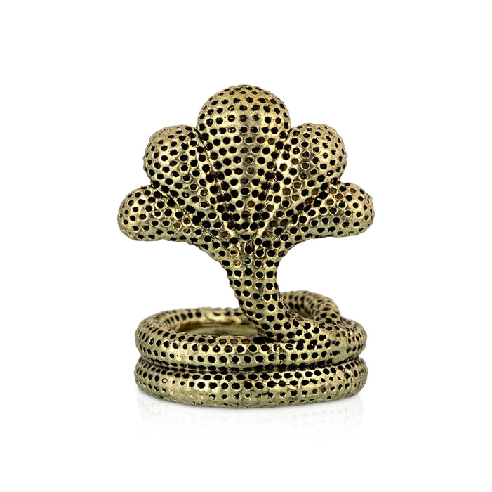 Panchmukhi Sheshnag Murti - 1 x 0.75 Inches | Brass Idol/ Nagam Figurine/ Snake Statue For Pooja