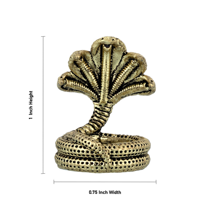 Panchmukhi Sheshnag Murti - 1 x 0.75 Inches | Brass Idol/ Nagam Figurine/ Snake Statue For Pooja