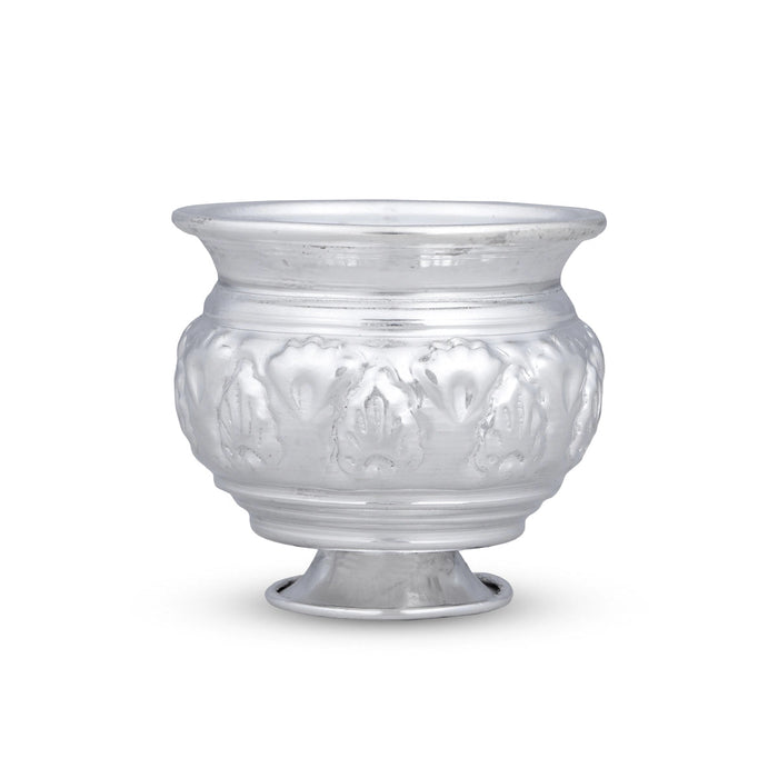 Chandan Cup With Base - 2.5 x 2.5 Inches | Small Bowl/ Small Cup/ White Metal Pooja Bowl for Home