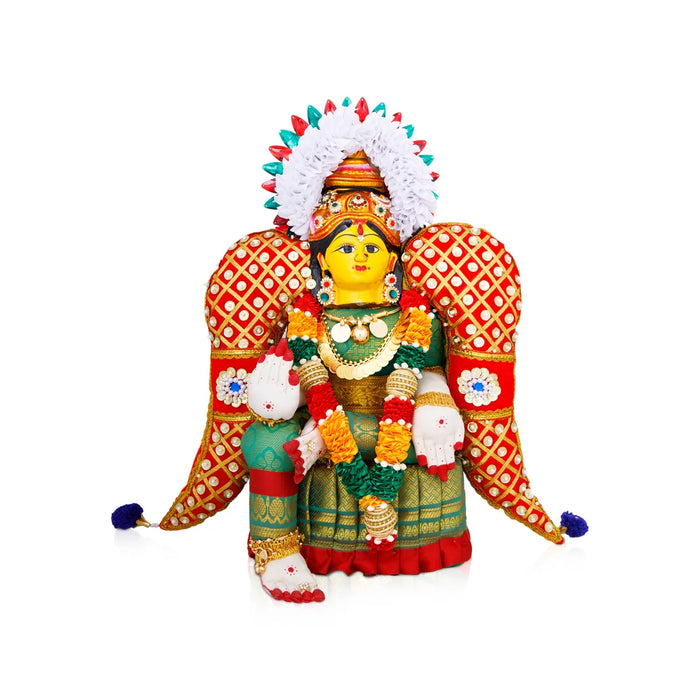 Varalakshmi Amman Statue - 16 x 11.5 Inches | Decorative Ammavari Idol for Pooja