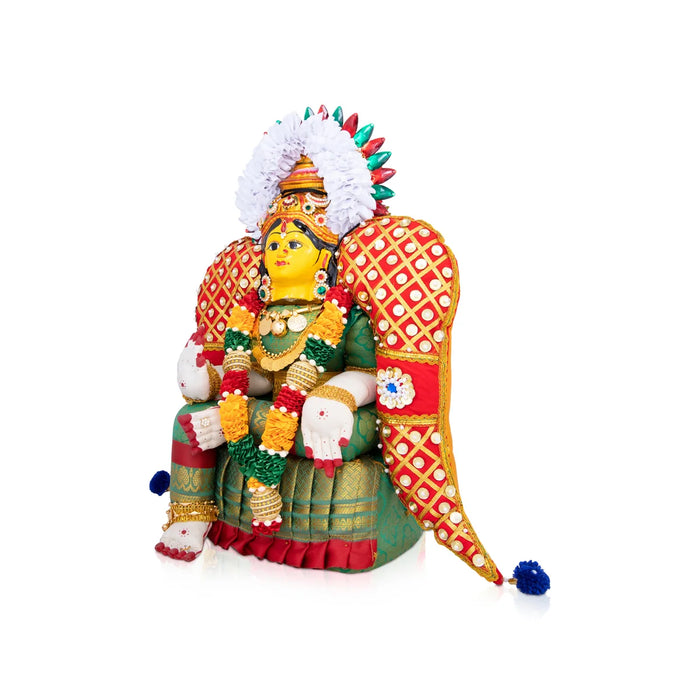 Varalakshmi Amman Statue - 16 x 11.5 Inches | Decorative Ammavari Idol for Pooja