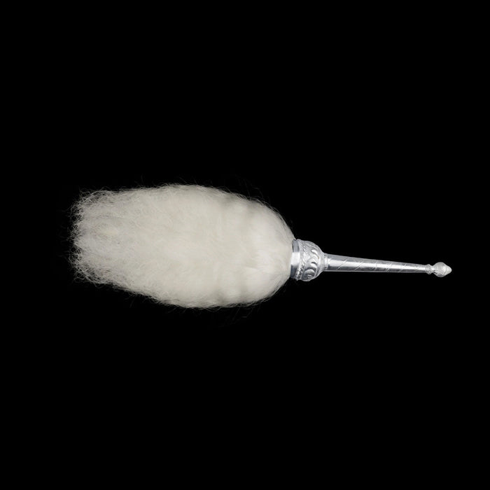 Venchamaram - 6 Inches | Chanwara/ White Metal Handle Chawar/ Chaur for Deity