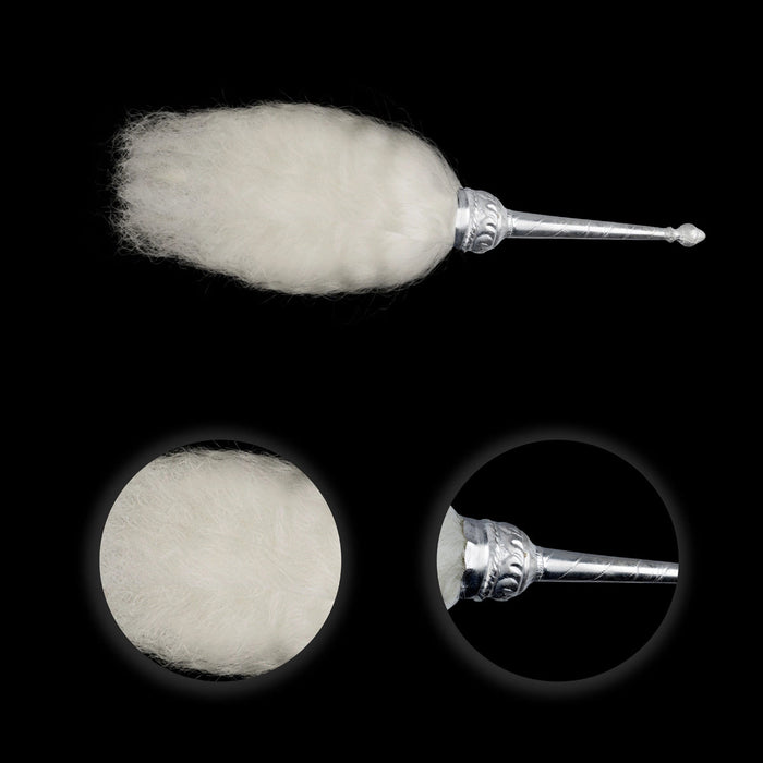 Venchamaram - 6 Inches | Chanwara/ White Metal Handle Chawar/ Chaur for Deity