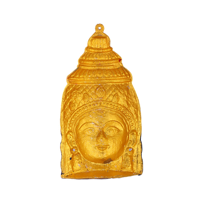 Ammavari Face - 11 x 5.5 Inches | Vara Lakshmi Face/ Yellow Laxmi Devi Face for Deity/ 390 Gms Approx