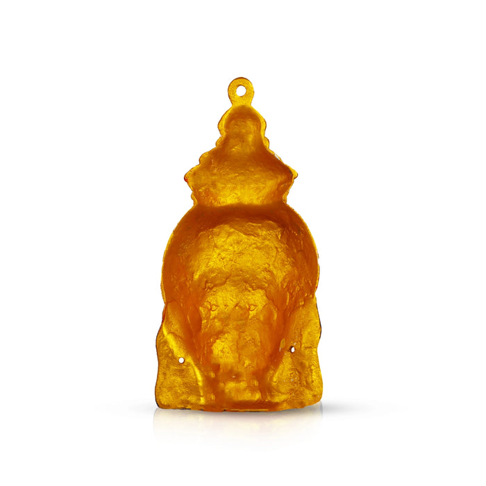 Ammavari Face - 8 x 4 Inches | Vara Lakshmi Face/ Yellow Laxmi Devi Face for Deity/ 140 Gms Approx