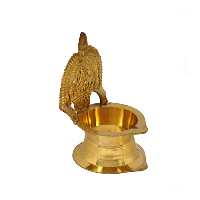 Kamakshi Deepam - 4 x 2.5 Inches | Brass Lamp/ Kamatchi Vilakku/ Kamakshi Vilakku for Pooja