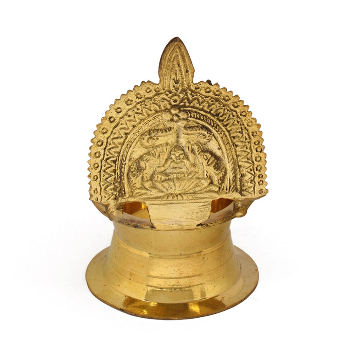 Kamakshi Deepam - 4 x 2.5 Inches | Brass Lamp/ Kamatchi Vilakku/ Kamakshi Vilakku for Pooja