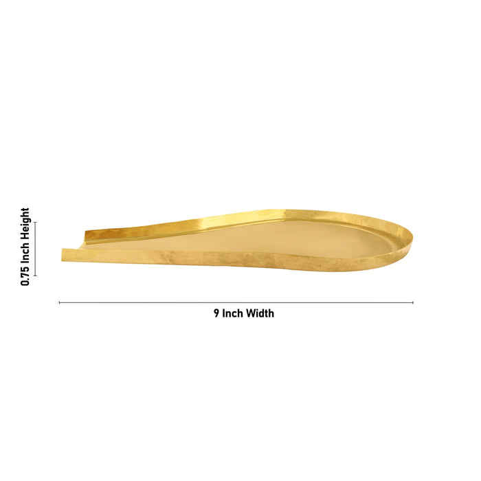 Abhisheka Patra - 0.75 x 9 x 5.5 Inches | Abhishek Patra/ Brass Abhisheka Plate for Pooja