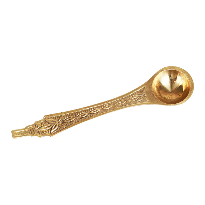 Brass Achmani - 4.5 Inches | Uddharani/ Pali Spoon for Pooja/ 10 Gms Approx