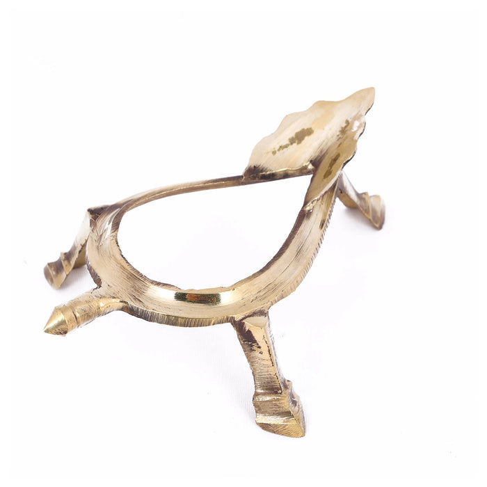 Brass Shankh Stand - 2.5 X 6 Inches | Shankh Rakhne Ka Stand/ Brass Shankh Holder/ Conch Stand For Pooja