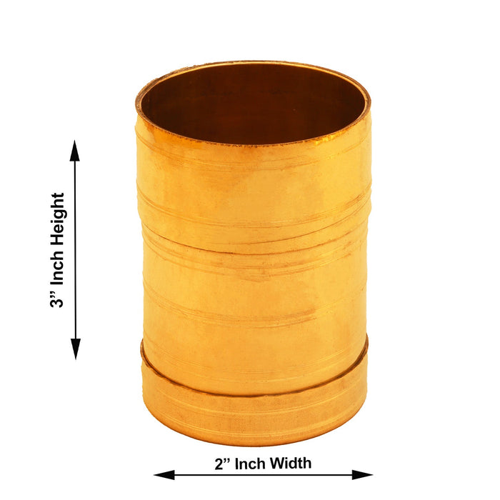 Brass Para - 3 x 2 Inches | Brass Padi/ Idangazhi/ Changazhi/ Kerala Nirapara for Home/ 110 Gms Approx