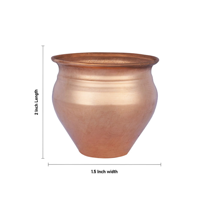 Lota - 2 x 1.5 Inches | Copper Water Pot/ Chombu/ Kalash for Pooja & Ritual Use