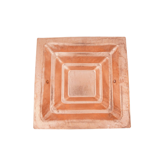 Havan Kund Without Stand - 8.5 x 8.5 Inches | Copper Agnihotra Kund With Handle/ Yagna Kund for Pooja/ 380 Gms