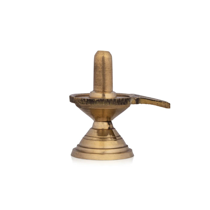 Brass Shivling Idol - 2 x 1.75 Inches | Shiva Lingam Statue for Pooja/ 45 Gms Approx