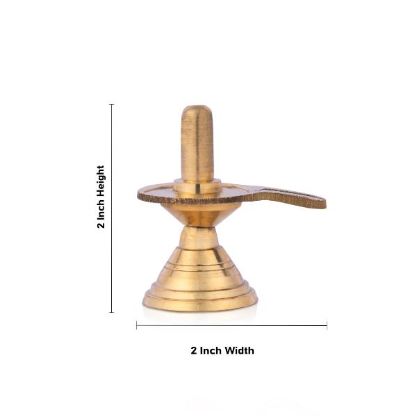 Shivling Idol - 2 x 2 Inches | Brass Idol/ Shiv Ling Murti/ Shiva Lingam Statue for Pooja
